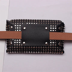 Women Rivet Waist Belt PU Leather Belt Bags Travel Fanny Pack Fit iphone8/+