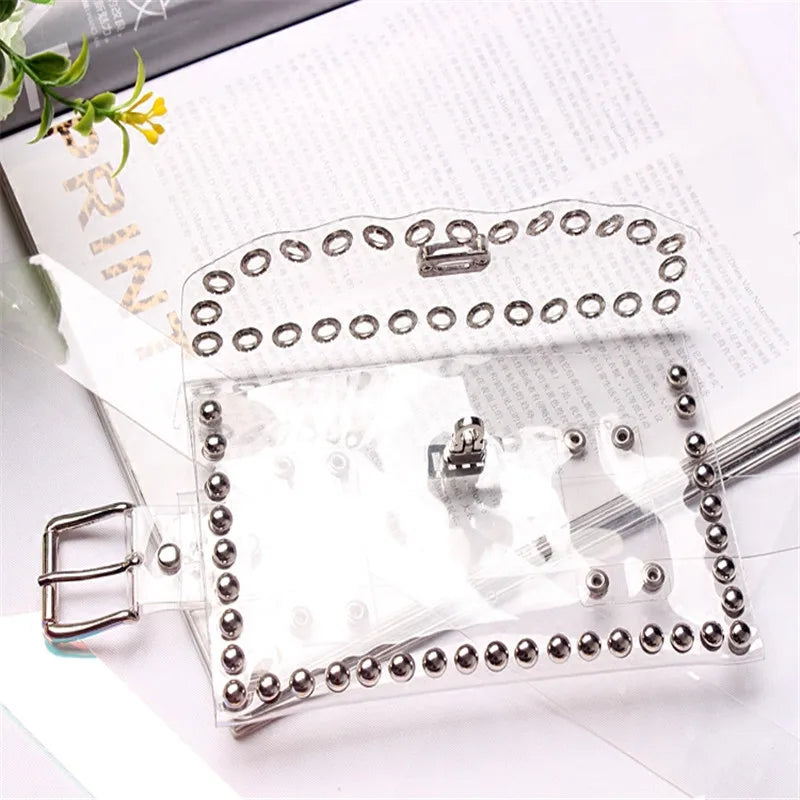 Women Laser Waist Bag Waterproof PVC Belt Bag Retro Transparent