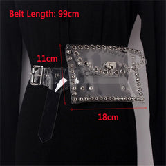 Women Laser Waist Bag Waterproof PVC Belt Bag Retro Transparent