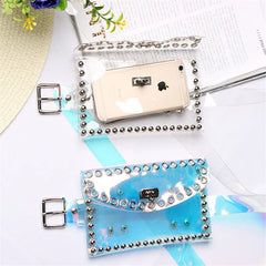 Women Laser Waist Bag Waterproof PVC Belt Bag Retro Transparent