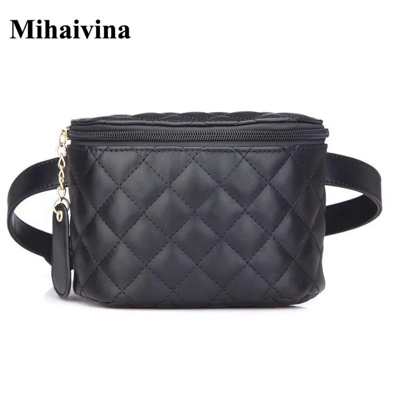 Vintage Leather Waist Bag Women Fanny Pack