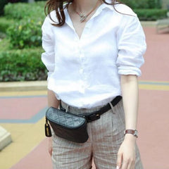 Vintage Leather Waist Bag Women Fanny Pack