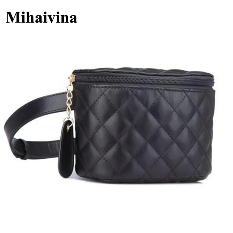 Vintage Leather Waist Bag Women Fanny Pack