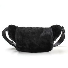 Women Waist Bag Fur Fanny Pack Winter Female Chest Bag Shoulder Handbags