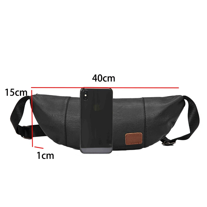 Leather Waist Bags For Men Travel Fanny Pack Chest shoulder Bag Casual Women