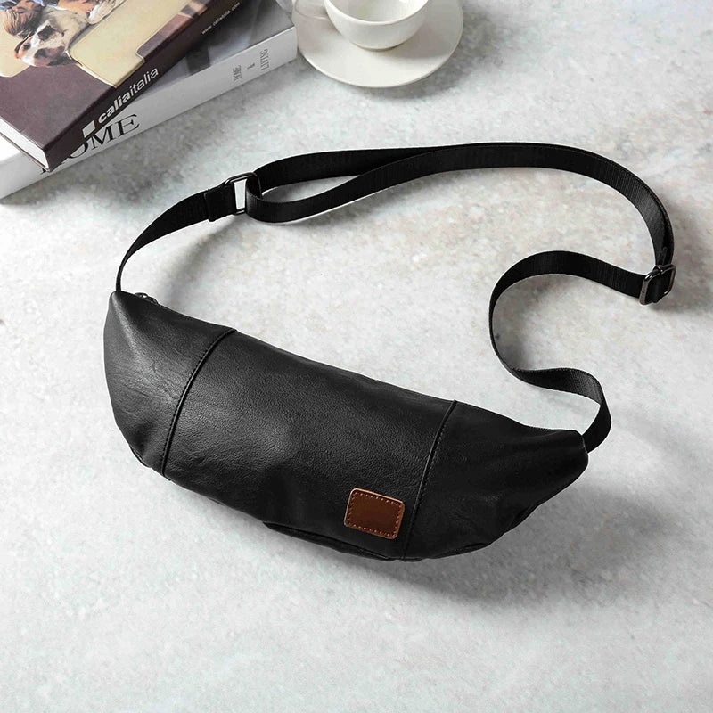 Leather Waist Bags For Men Travel Fanny Pack Chest shoulder Bag Casual Women