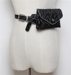 Leopard Women Belt Bag Ball Chain Fanny Pack Waist Travel Handy Waist Pack