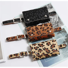 Leopard Women Waist Bag Faux Vintage Detachable Waist Belt