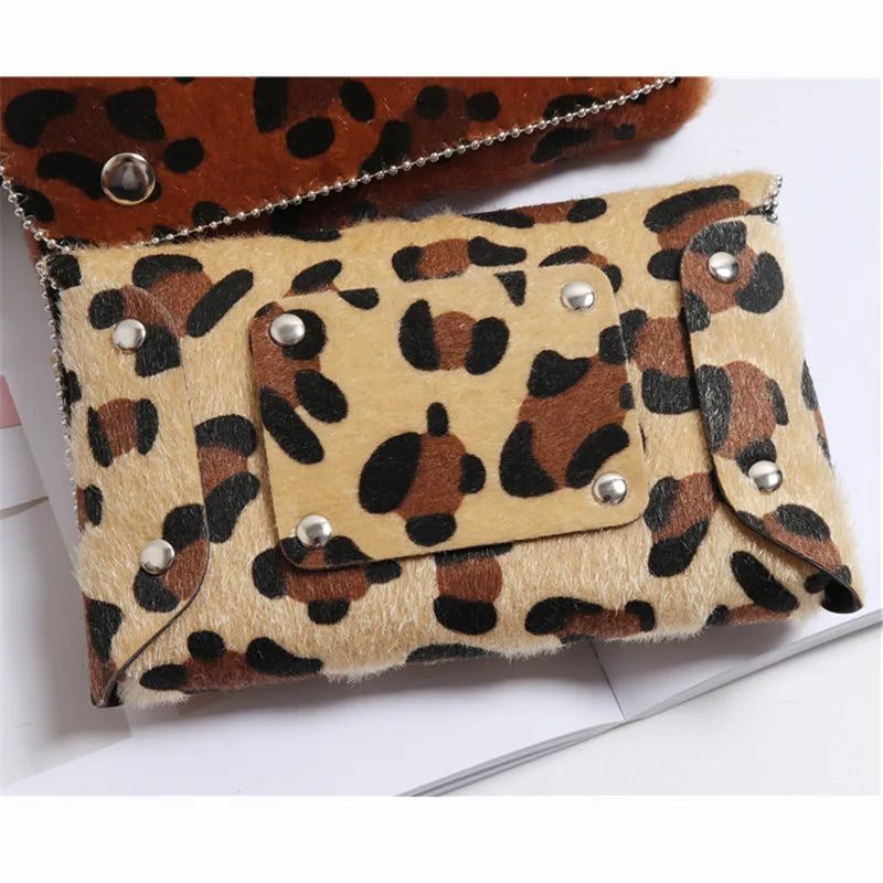 Leopard Women Waist Bag Faux Vintage Detachable Waist Belt