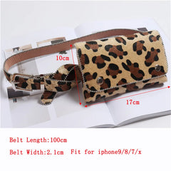 Leopard Women Waist Bag Faux Vintage Detachable Waist Belt