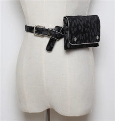 Leopard Women Waist Bag Faux Vintage Detachable Waist Belt