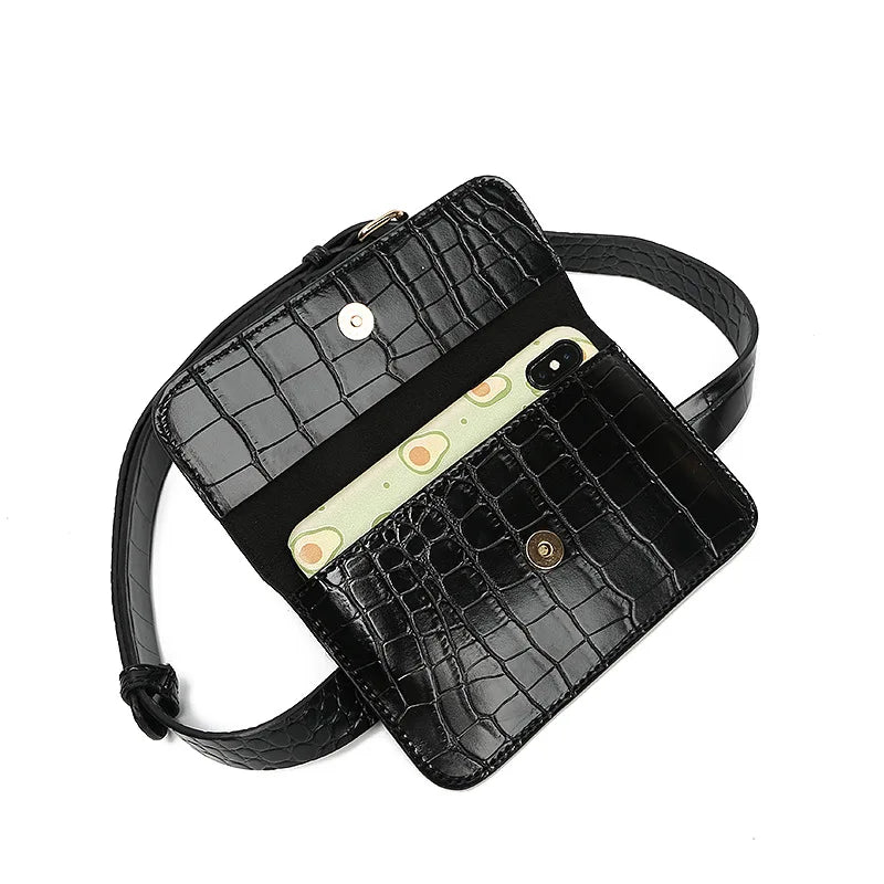 Women Leather Waist Bag Fanny Pack Shoulder Pocket Hip Pack
