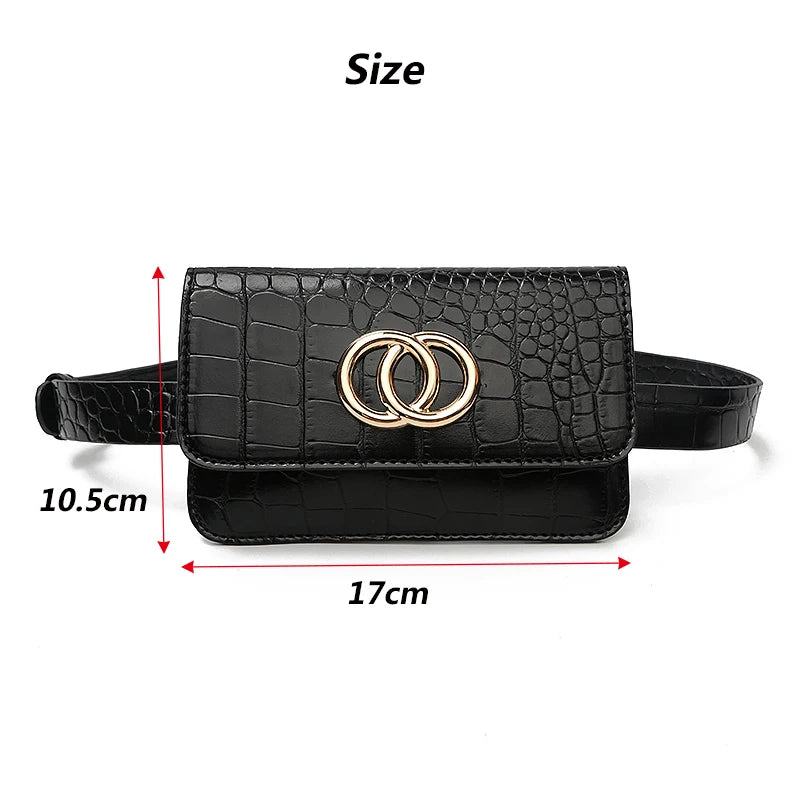 Women Leather Waist Bag Fanny Pack Shoulder Pocket Hip Pack