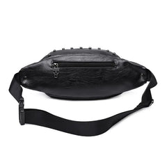 Skull Rivet Fanny Pack Waist Belt Bag Leather Shoulder Pouch Bags