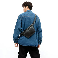 Men Waist Pack Chest Bag Pu Leather Funny Pack Belt Bags Women