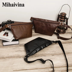 Men Waist Pack Chest Bag Pu Leather Funny Pack Belt Bags Women