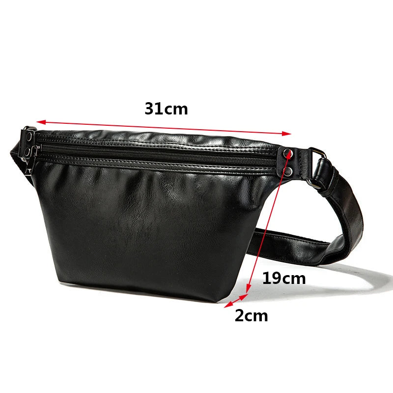 Men Waist Pack Chest Bag Pu Leather Funny Pack Belt Bags Women