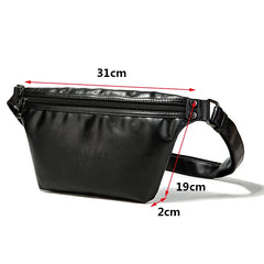 Men Waist Pack Chest Bag Pu Leather Funny Pack Belt Bags Women
