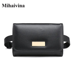 Casual Solid Women Waist Bag High Leather Belt Travel Pack Pouch Phone Bag