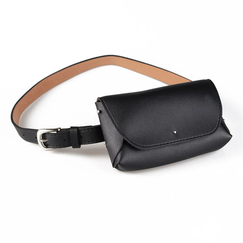 Vintage Women Belt Bag Lady's Waist Leather Women Bags Pack Femal Phone Pouch