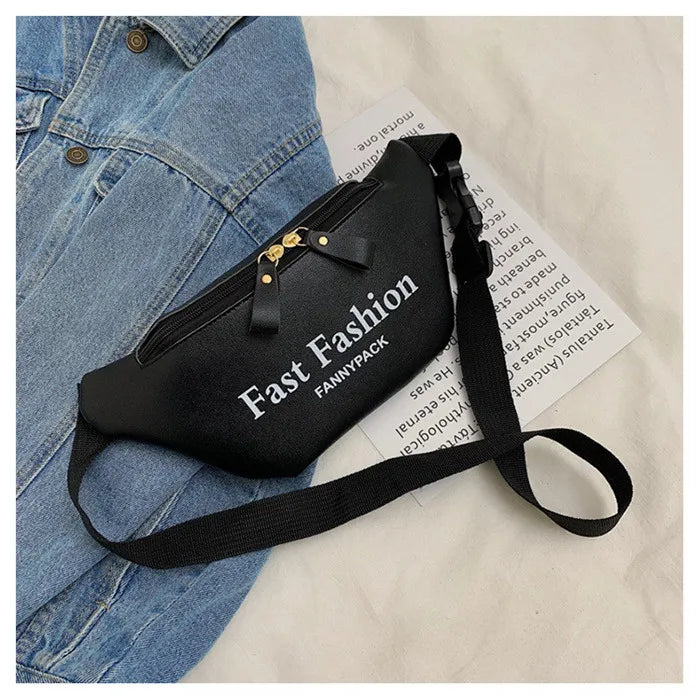 Pink Leather Waist Bag Women Belt Bag Running Travel Phone Pouch