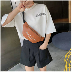 Pink Leather Waist Bag Women Belt Bag Running Travel Phone Pouch