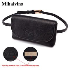 Leather Waist Bag Women Fanny Pack Hip Bum Phone Purse
