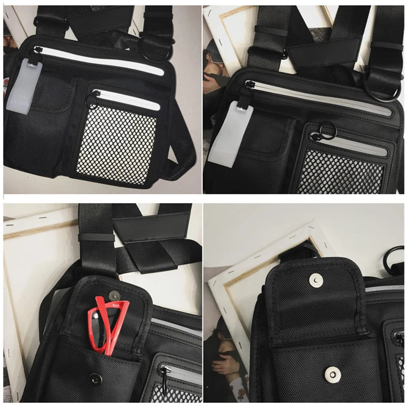 Reflective Chest Bag Waterproof Waist Bag Hip Hop Lightweight Tactical Wallet