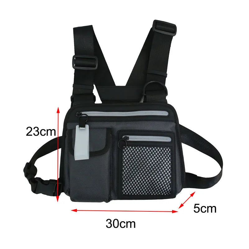 Reflective Chest Bag Waterproof Waist Bag Hip Hop Lightweight Tactical Wallet