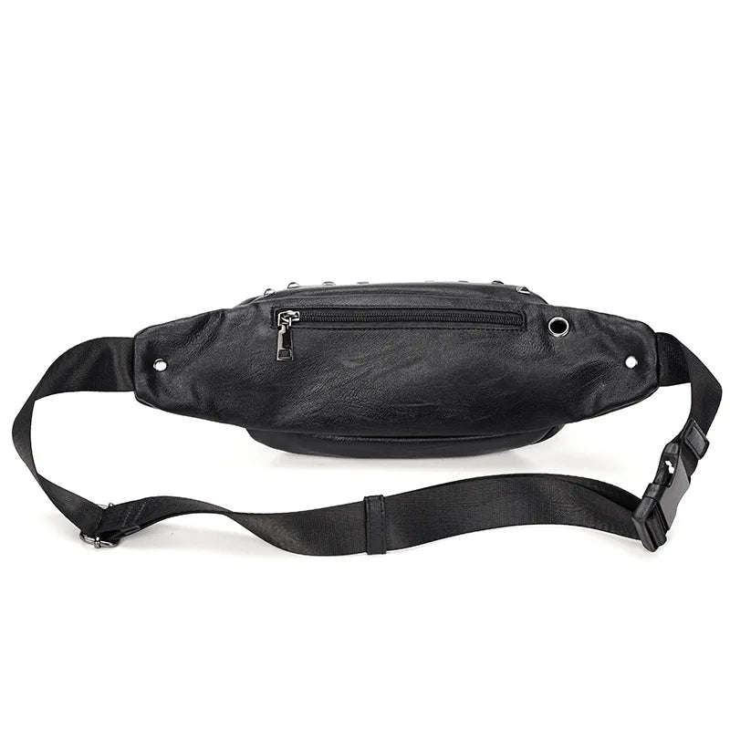 Rivet Waist Bag Chest Pack Unisex Small Shoulder Fanny Pack Belt Bag