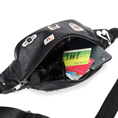 Rivet Waist Bag Chest Pack Unisex Small Shoulder Fanny Pack Belt Bag