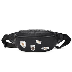 Rivet Waist Bag Chest Pack Unisex Small Shoulder Fanny Pack Belt Bag
