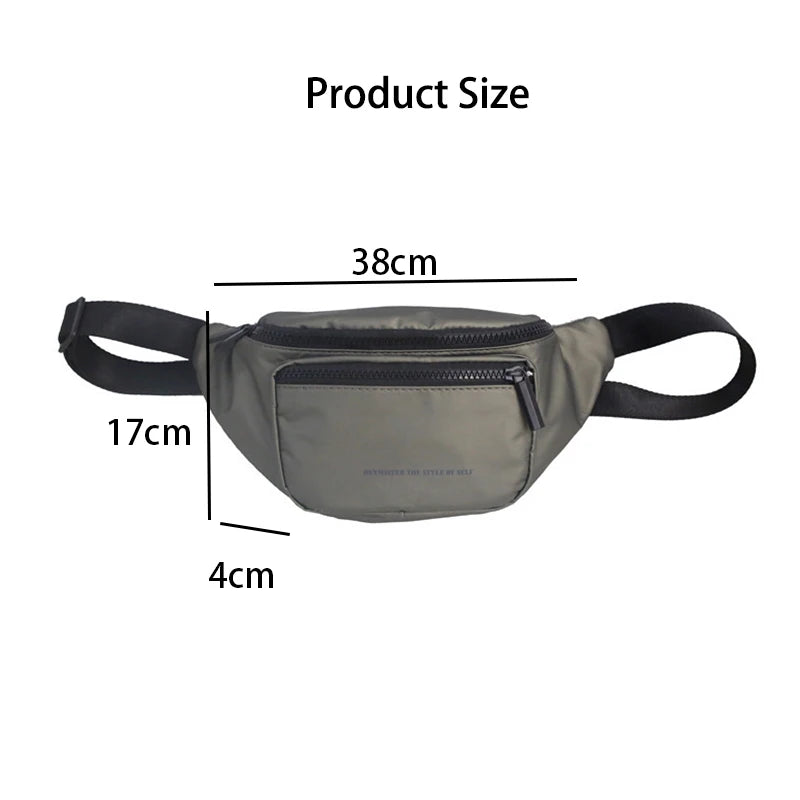 Waterproof Unisex Waist Bag Fanny Pack Street Style Hip Hop Travel Belt Bag