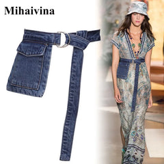 Denim Waist Belt Bag Female Bum Bag Girl Phone Package Pouch