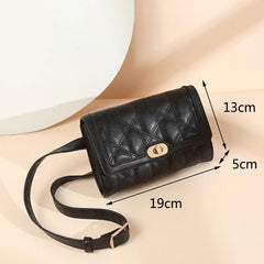 Women Leather Fanny Pack Waist Belt Bag Retro Plaid Chest Bags Female