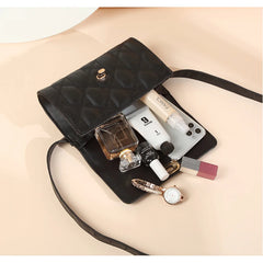 Women Leather Fanny Pack Waist Belt Bag Retro Plaid Chest Bags Female