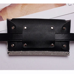 Women Waist Bag Diamonds Waist Packs Detachable Belt Fanny Pack