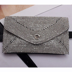 Women Waist Bag Diamonds Waist Packs Detachable Belt Fanny Pack