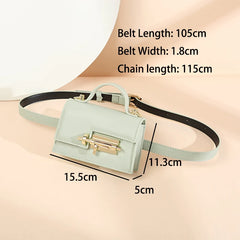 Women Waist Bag Fanny Pack Leather Shoulder Bags Female Chain Hip Hop Waist Pack