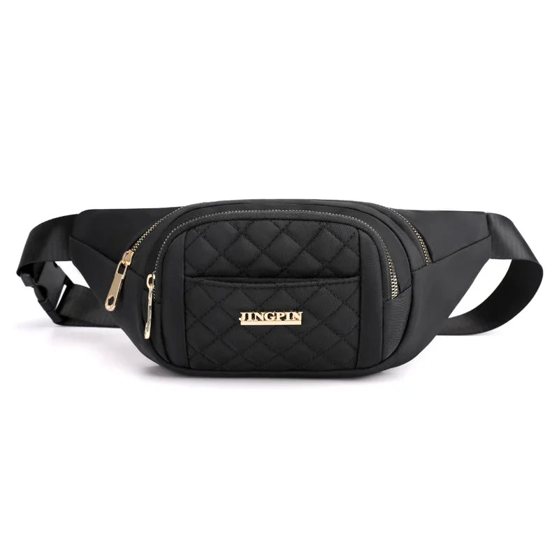 Plaid Waist Bag Waterproof Chest Bag for Men Women