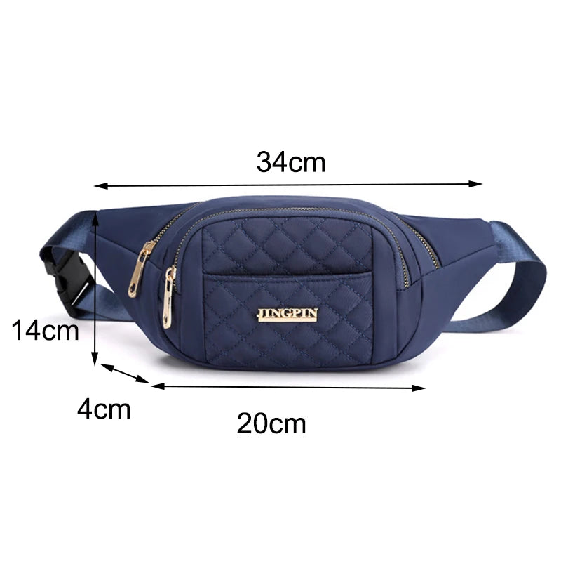 Plaid Waist Bag Waterproof Chest Bag for Men Women