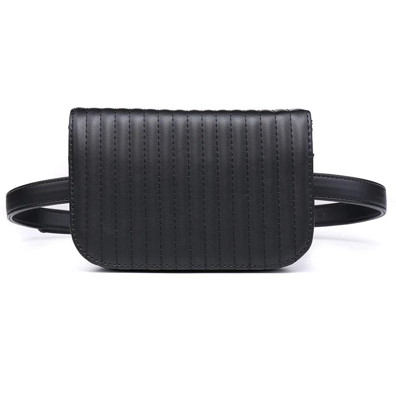 Leather Fanny Pack Women Waist Pack Rivets Purse Bolosa