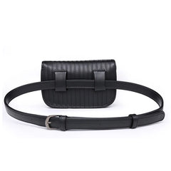 Leather Fanny Pack Women Waist Pack Rivets Purse Bolosa