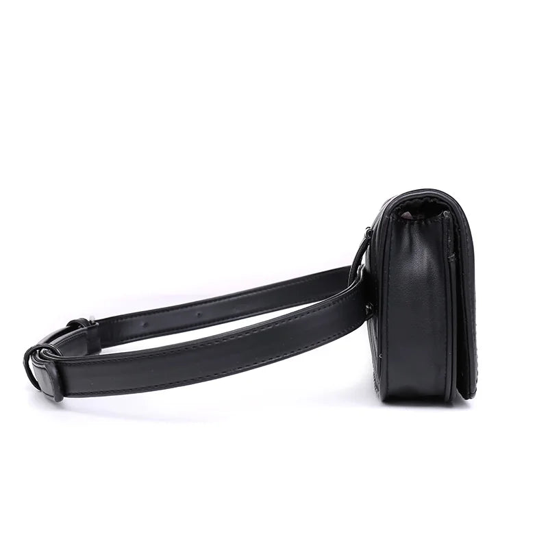 Leather Fanny Pack Women Waist Pack Rivets Purse Bolosa