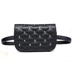 Leather Fanny Pack Women Waist Pack Rivets Purse Bolosa