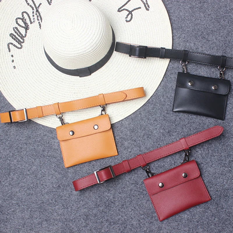 Small Leather Waist Bag Fanny Pack Phone Waist Bag Handbag