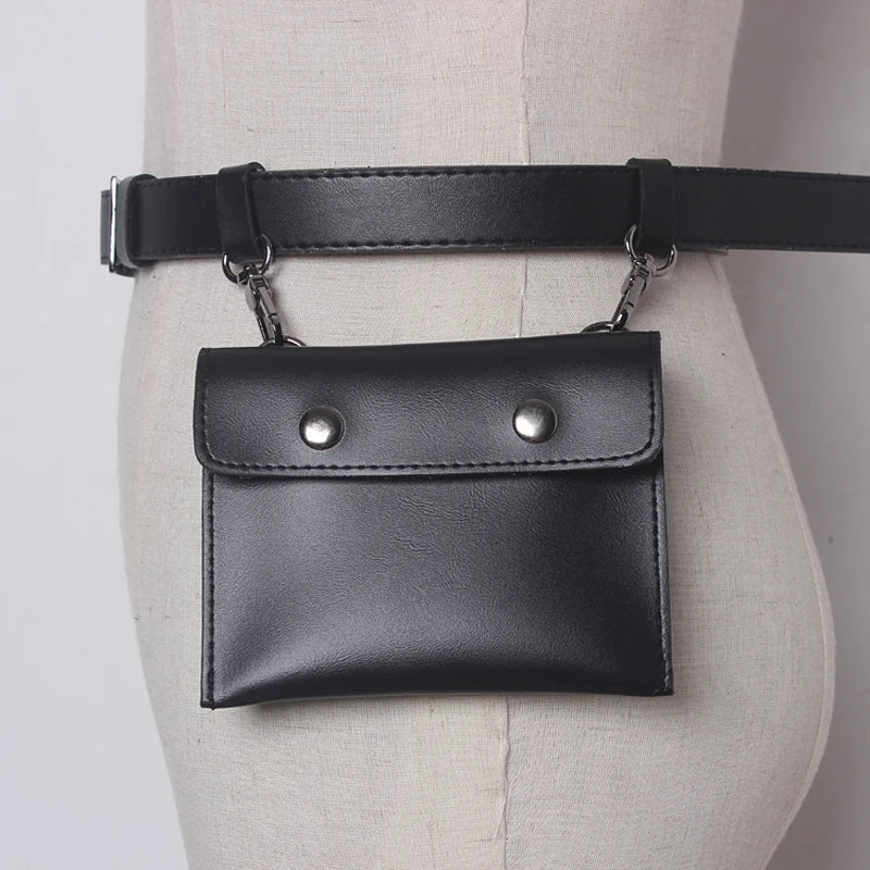 Small Leather Waist Bag Fanny Pack Phone Waist Bag Handbag
