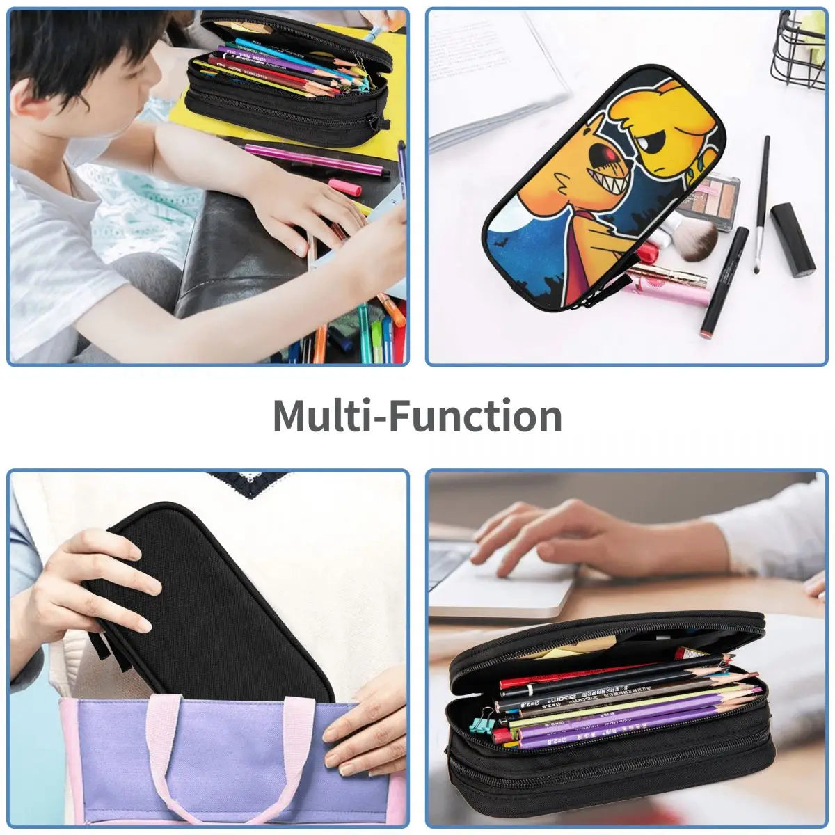 Anime Zipper Pen Bag School Stationery Gift Pencil Case Organizer