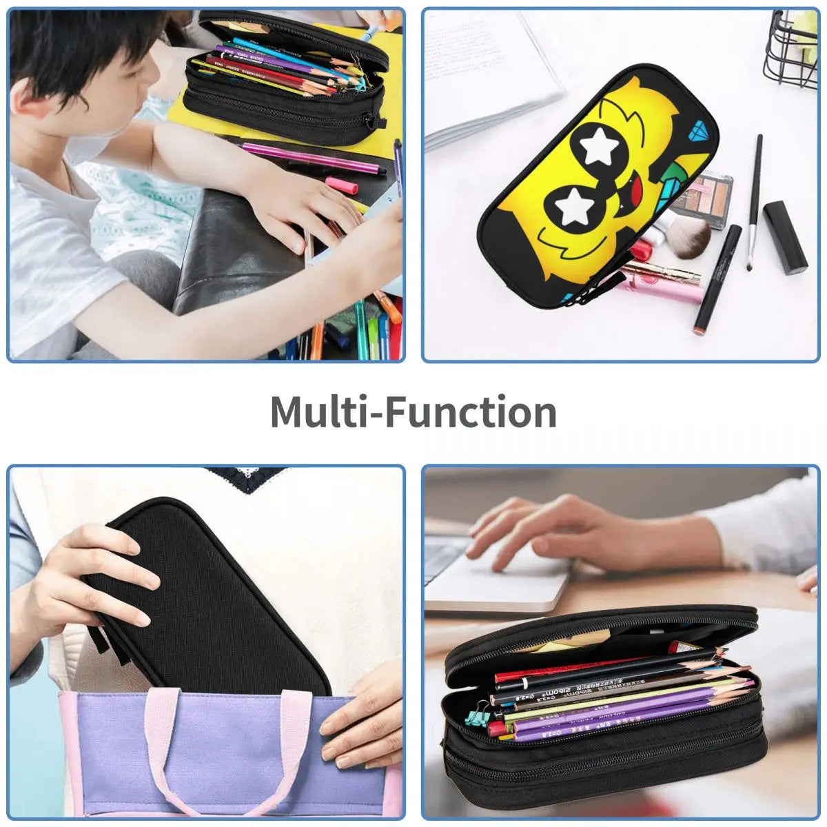 Anime Zipper Pen Bag Student School Stationery Gift