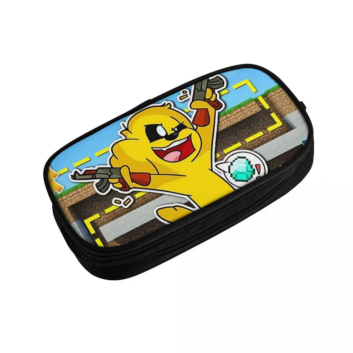Anime Zipper Pen Bag Student Stationery Organizer Case Pouch